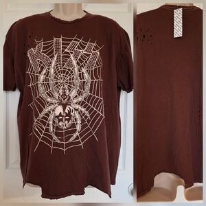 Urban Outfitters KISS Spider Destroyed Graphic TShirt Brown Size XL